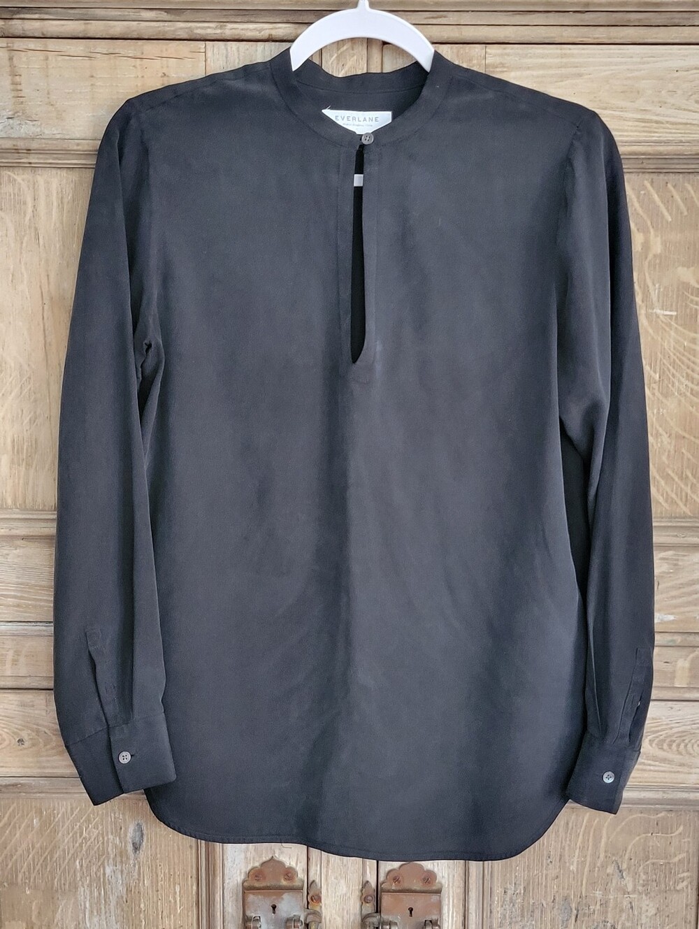 Everlane 100% Silk Split-Neck Blouse